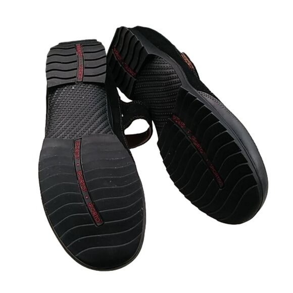 SPORTO ORIGINAL JENNA LEATHER MARY JANE FLATS SANDALS SHOES BLACK SIZE 11M - Picture 4 of 11